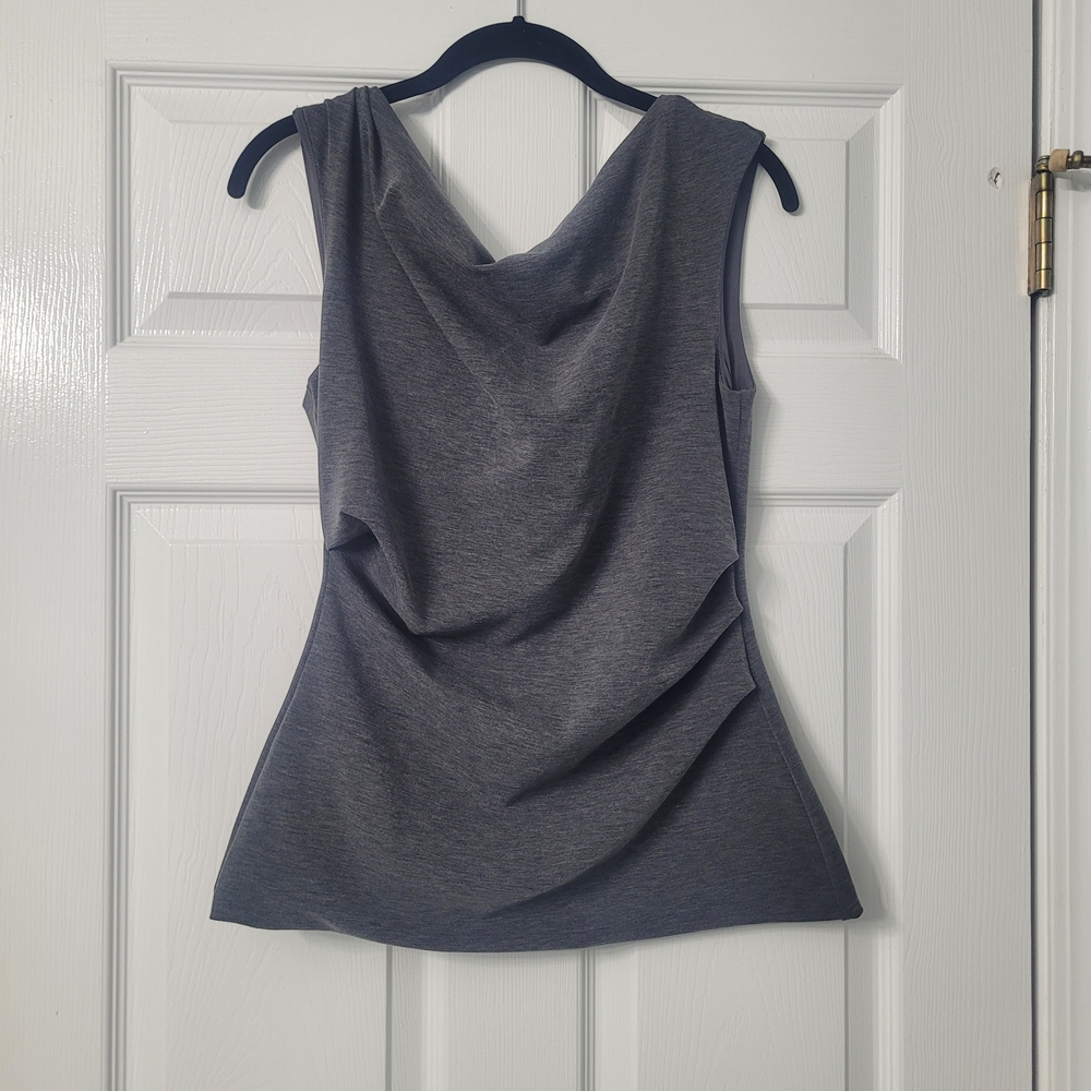 White House Black Market Gray Draped Sleeveless Camisole